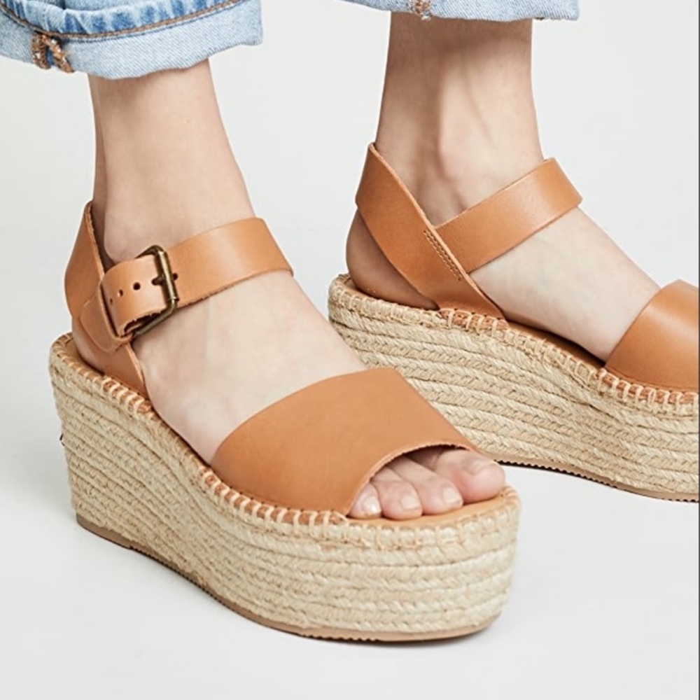 Soludos Minorca Leather Espadrille Platform Wedge